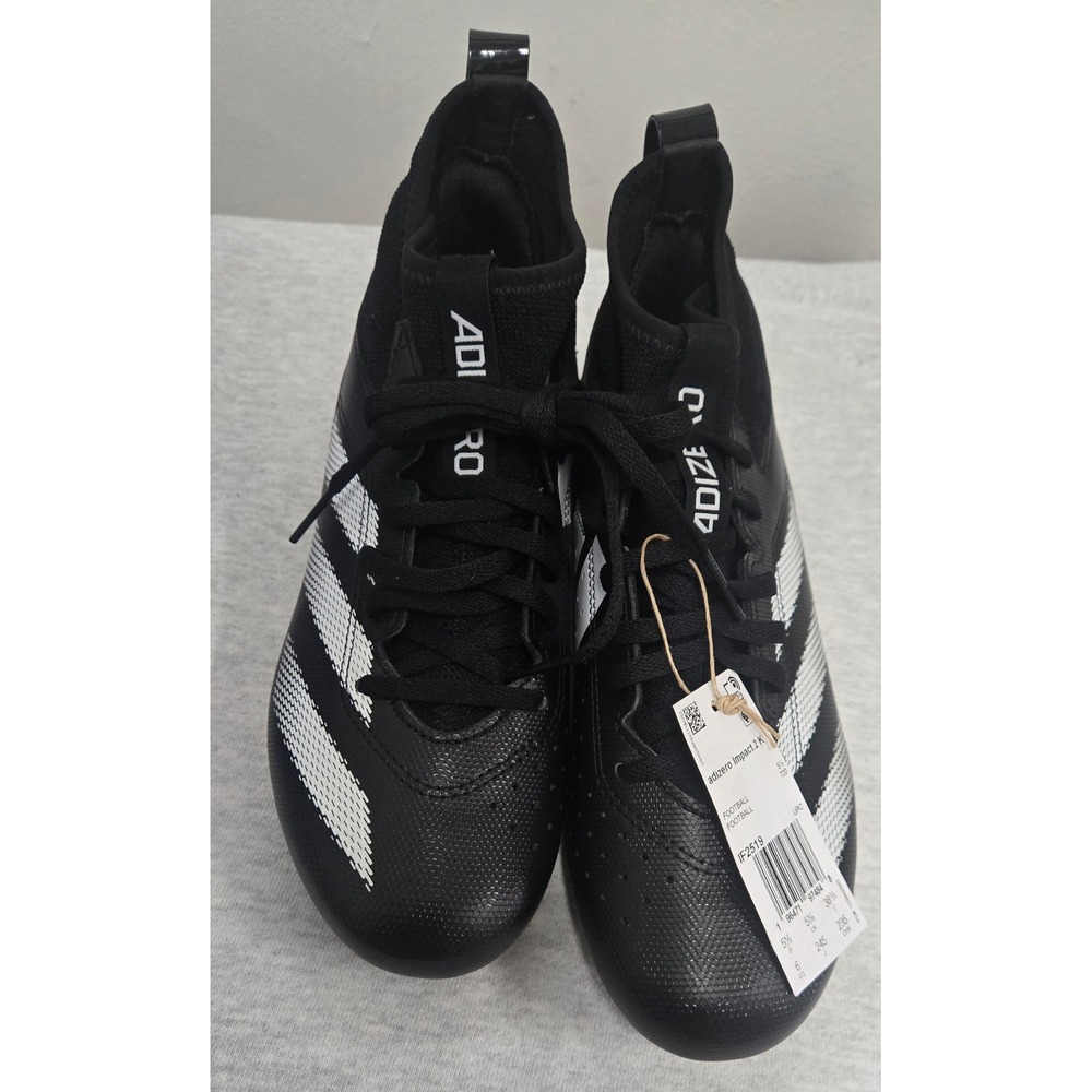 Adidas Adizero Impact.2 K Football Cleats Black White IF2519 Mens Size 6 NEW